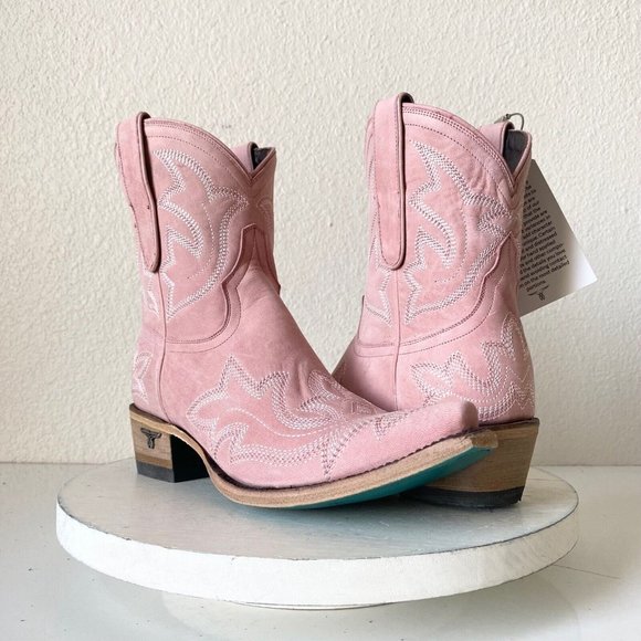 Lane Shoes - NEW Lane Saratoga Bootie 7.5 Pink Ankle Snip Toe Western Wear Eras Cowboy Boots